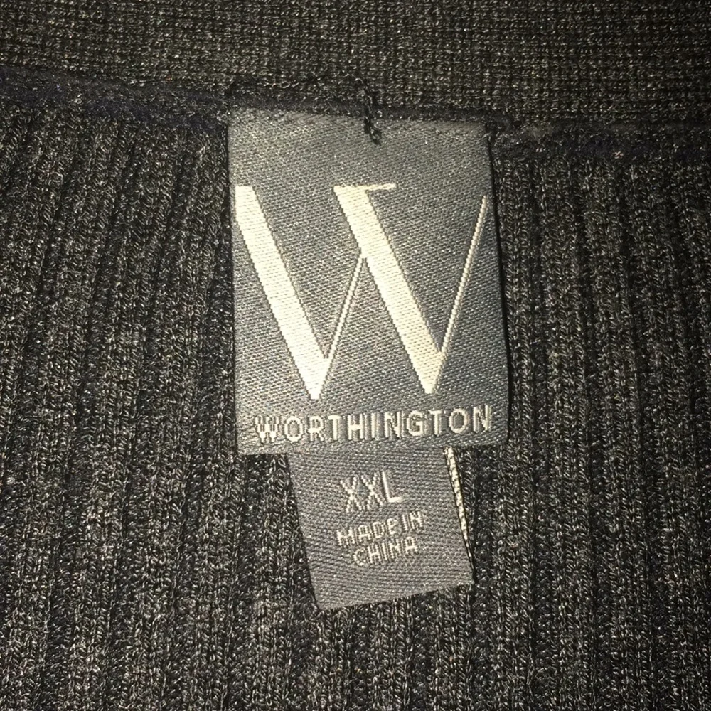 Worthington Dark Gray Ribbed Buttoned Down Cardigan - Picture 7 of 8